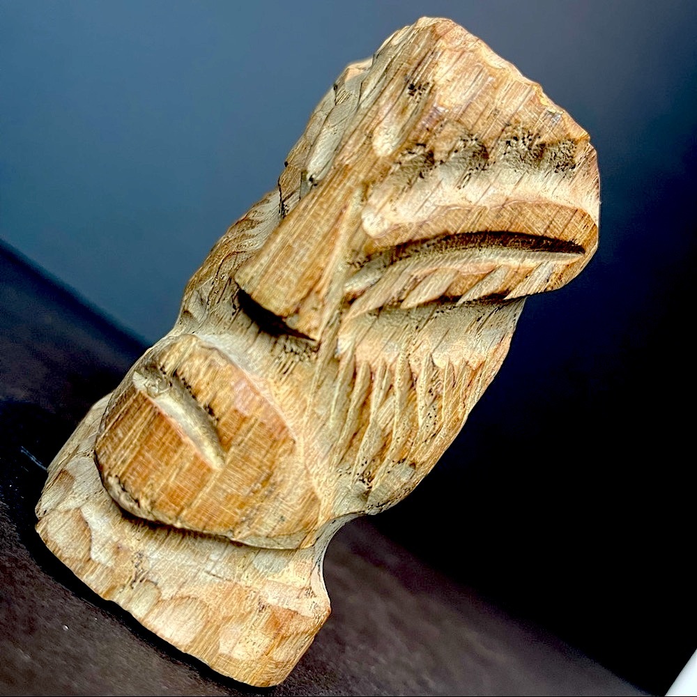 vintage tribal face sculpture